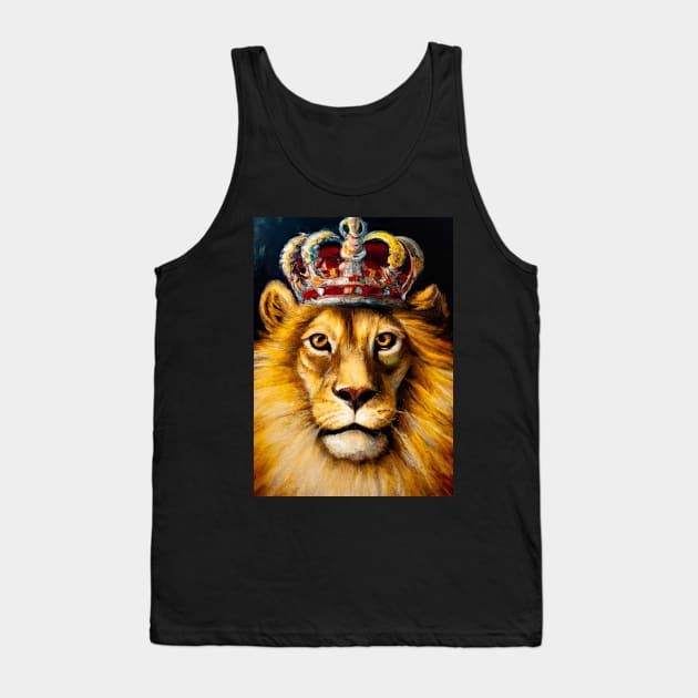 Lion with Crown Tank Top by maxcode